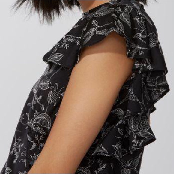 Frank & Oak Ruffled Blouse w/ Birds and Leaves - Picture 4 of 7